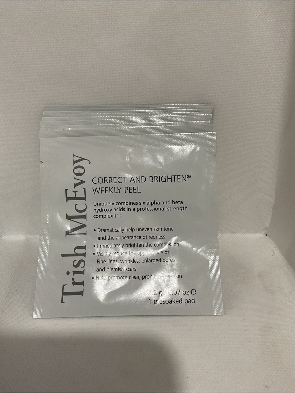 12 Trish McEvoy White Correct and Brighten Weekly Peel Single Pad